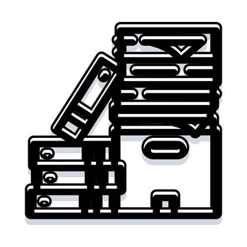 Files and folders creating an organized office archive Stockillustratie