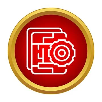 Files and settings management gear icon Stock Illustration