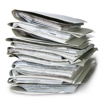 Files arranged in chaotic stack Stock Photos