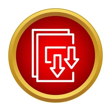 Files with arrows indicating downloading and transferring data Stock Illustration