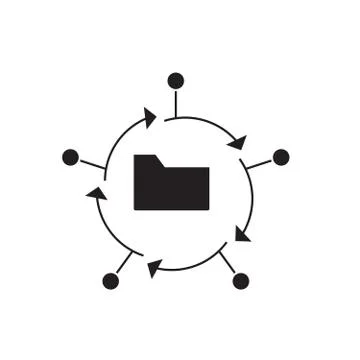 Files backup black vector concept icon. Files backup flat illustration, sign Stock Illustration