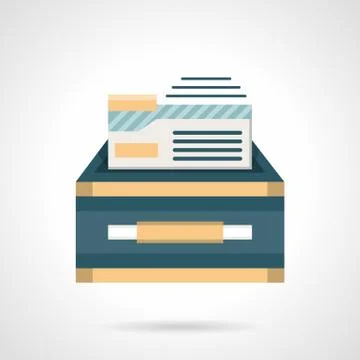 Files box flat color vector icon Stock Illustration