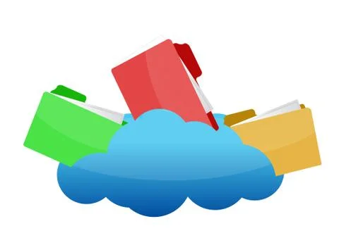 Files on cloud computing illustration design over white Illustrazione stock