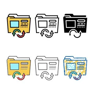Files converter color icon range vector 스톡 일러스트