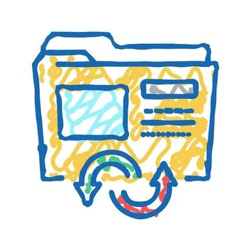 Files converter icon doodle illustration 스톡 일러스트