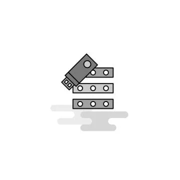 Files copy  Web Icon. Flat Line Filled Gray Icon Vector イラスト素材
