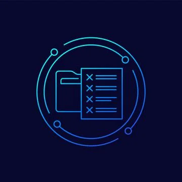 Files to delete icon with a folder, linear design Stock Illustration