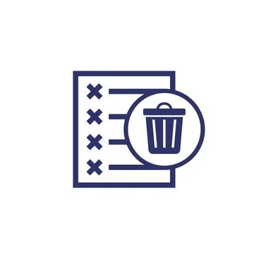 Files to delete icon with a trash bin on white Stock Illustration