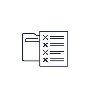Files to delete line icon with a folder Stock Illustration