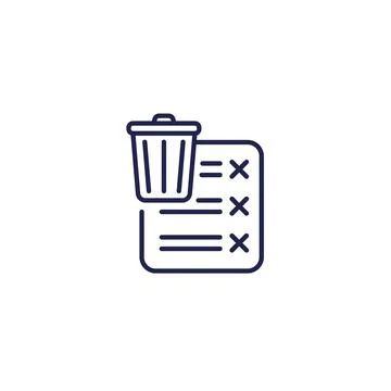 Files to delete line icon on white Stock Illustration