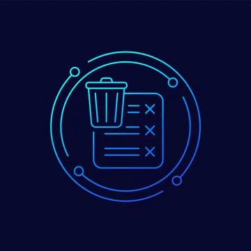 Files to delete line vector icon Illustrazione stock