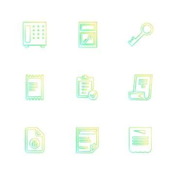 Files , document , clipboard ,write , eps icons set vector Stock Illustration