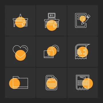 Files , document , clipboard ,write , eps icons set vector Stock Illustration