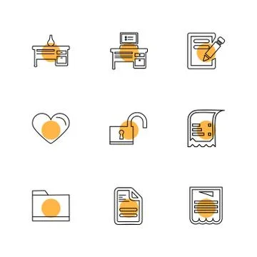 Files , document , clipboard ,write , eps icons set vector Illustrazione stock
