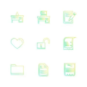 Files , document , clipboard ,write , eps icons set vector Illustrazione stock