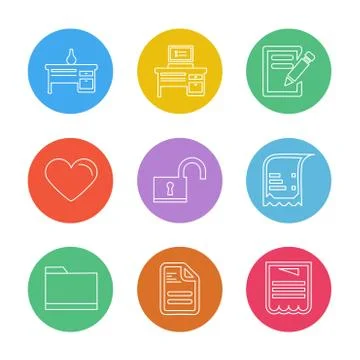 Files , document , clipboard ,write , eps icons set vector Stock Illustration