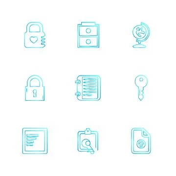 Files , document , clipboard ,write , eps icons set vector 스톡 일러스트