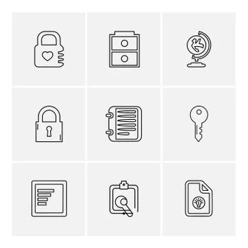 Files , document , clipboard ,write , eps icons set vector Stock Illustration