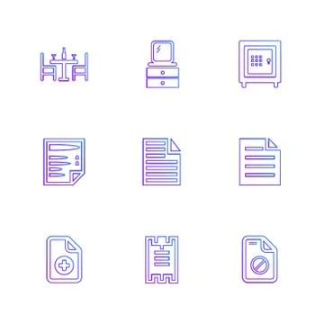 Files , document , clipboard ,write , eps icons set vector Stock Illustration