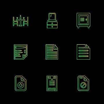 Files , document , clipboard ,write , eps icons set vector Stock Illustration