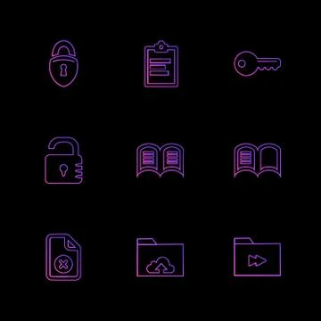 Files , document , clipboard ,write , eps icons set vector Stock Illustration