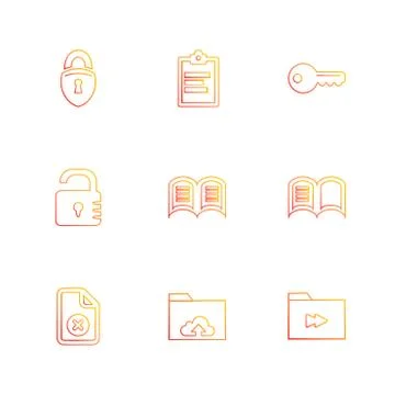 Files , document , clipboard ,write , eps icons set vector Illustrazione stock