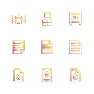 Files , document , clipboard ,write , eps icons set vector Illustrazione stock
