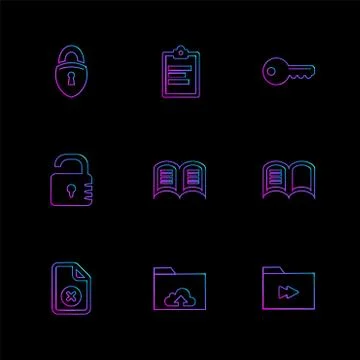 Files , document , clipboard ,write , eps icons set vector Stock Illustration