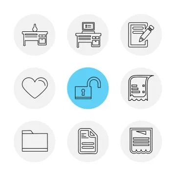 Files , document , clipboard ,write , eps icons set vector 스톡 일러스트