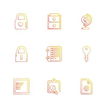 Files , document , clipboard ,write , eps icons set vector Illustrazione stock
