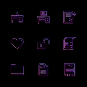 Files , document , clipboard ,write , eps icons set vector Illustrazione stock