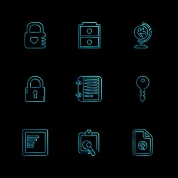 Files , document , clipboard ,write , eps icons set vector Stock Illustration