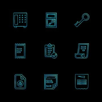 Files , document , clipboard ,write , eps icons set vector Illustrazione stock
