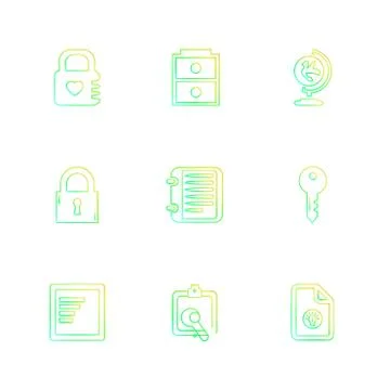 Files , document , clipboard ,write , eps icons set vector Stock Illustration
