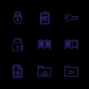 Files , document , clipboard ,write , eps icons set vector Stock Illustration