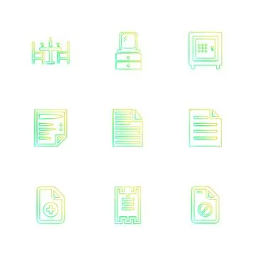 Files , document , clipboard ,write , eps icons set vector Stock Illustration
