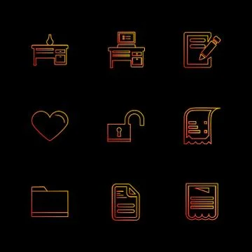 Files , document , clipboard ,write , eps icons set vector Illustrazione stock