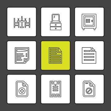 Files , document , clipboard ,write , eps icons set vector 스톡 일러스트