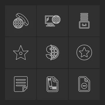 Files , document , clipboard ,write , eps icons set vector Stock Illustration