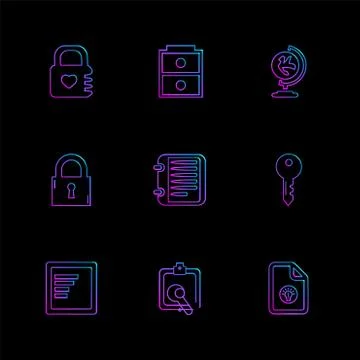 Files , document , clipboard ,write , eps icons set vector Illustrazione stock