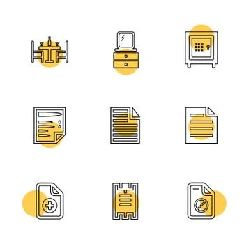 Files , document , clipboard ,write , eps icons set vector 스톡 일러스트