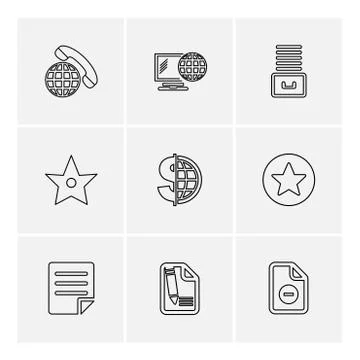 Files , document , clipboard ,write , eps icons set vector Illustrazione stock