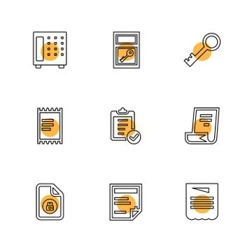 Files , document , clipboard ,write , eps icons set vector Illustrazione stock