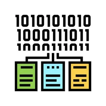 Files encryption color icon vector illustration sign Stockillustratie