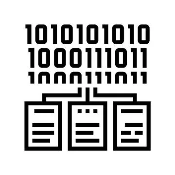 Files encryption line icon vector illustration sign 스톡 일러스트