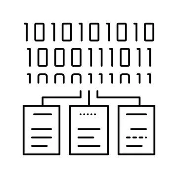 Files encryption line icon vector illustration sign Illustrazione stock