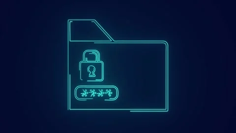 Files encryption Security With Lock And Password cybersecurity technology Stock Footage 241833199