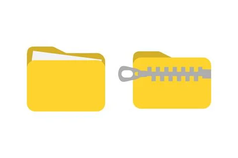 Files folder and compressed folder Illustrazione stock