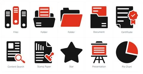 Files, folder, document Stock Illustration