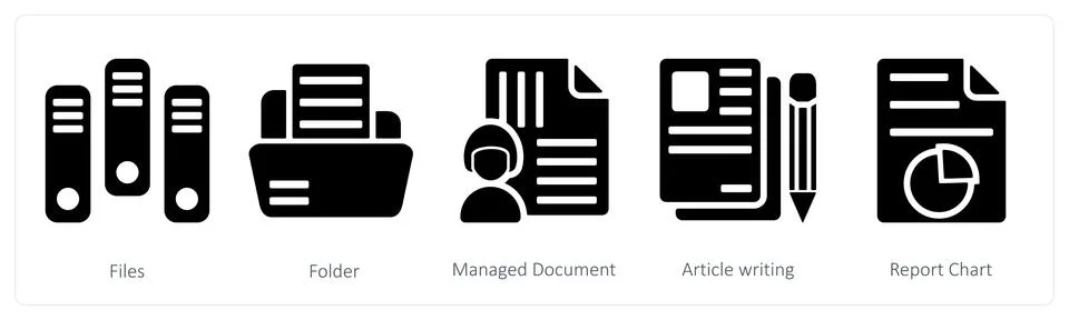 Files, folder, managed document Stock Illustration